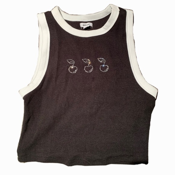 garage cherry rhinestone tank top - Picture 1 of 4